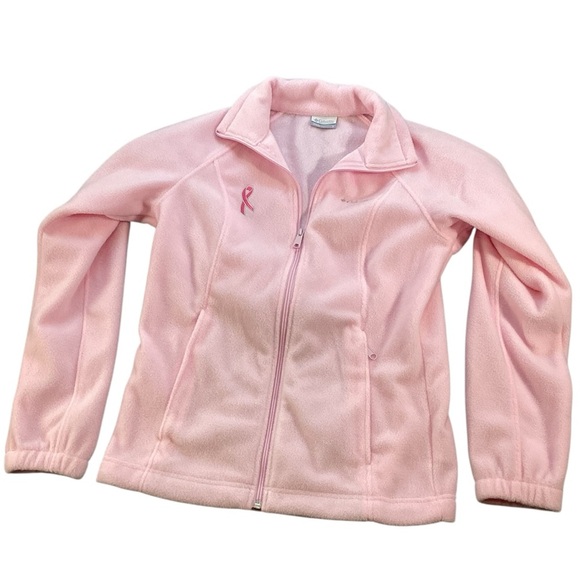 Columbia Limited Edition Susan Kommen Pink Ribbon Soft Zip Fleece Jacket, Small - Picture 1 of 10